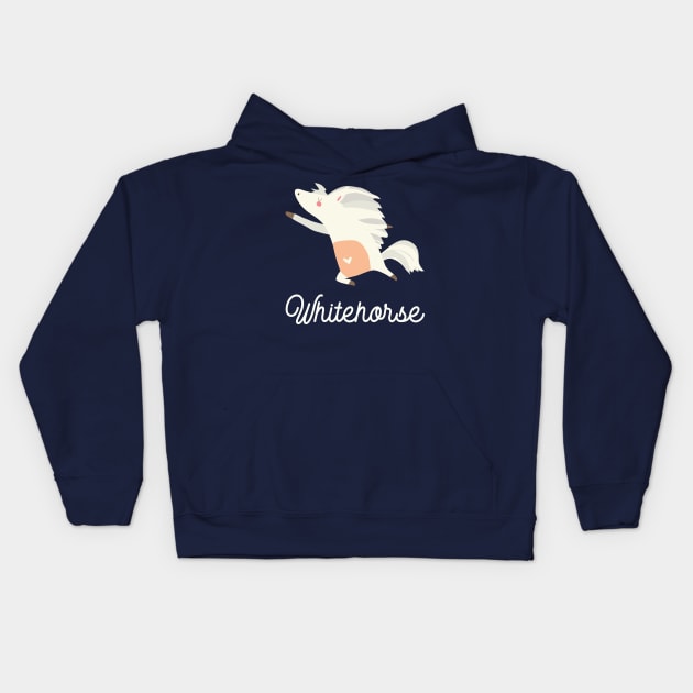 Whitehorse Horse Kids Hoodie by DistrictNorth